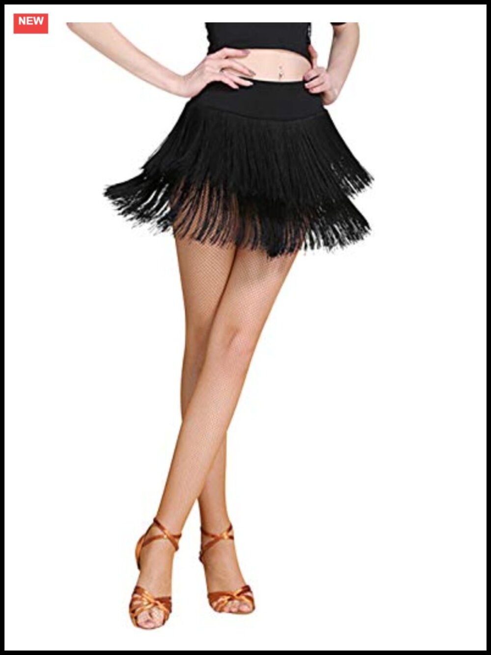Fringe Dance Skirt Women Sexy Mini with Built-in Shorts Ballroom Latin Salsa